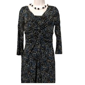 Chaps Blue Print 3/4 Sleeve Dress sz Small